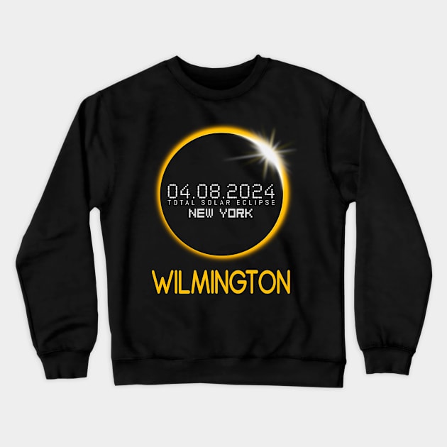 WILMINGTON New York Total Solar Eclipse April 8 2024 Crewneck Sweatshirt by TeeaxArt